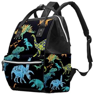 Dino Dinosaur Boys Pattern Diaper Tote Bags Mummy Backpack Large Capacity Nappy Bag Nursing Traveling Bag for Baby Care