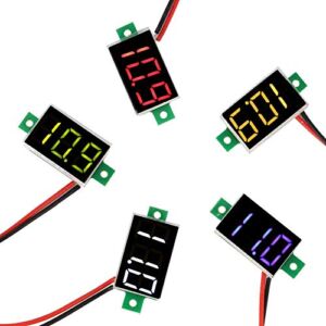 5pcs Mini Digital DC Voltmeter 0.36 Inch Two-Wire DC 2.4V-30V LED Digital Tube Voltage Tester Meter 5 Colors