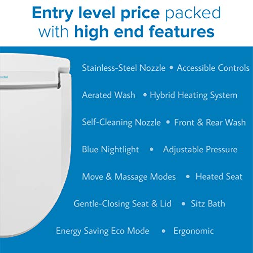 Brondell LT89 Swash Electronic Bidet Seat LT89, Fits Elongated Toilets, White – Side Arm Control, Warm Water, Strong Wash Mode, Stainless-Steel Nozzle, Nightlight and Easy Installation, LT89 | The Storepaperoomates Retail Market - Fast Affordable Shopping