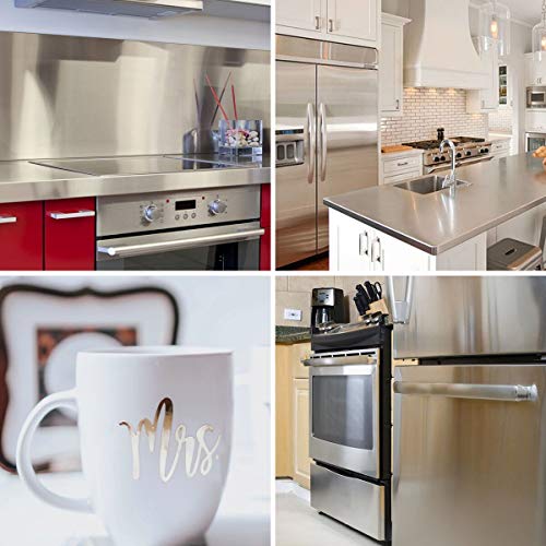 Livelynine 197×24 Inches Extra Wide Stainless Steel Contact Paper Silver Peel and Stick Wallpaper for Kitchen Adhesive Nickel Appliances Stove Cover Refrigerator Dishwasher Fridge Covers Waterproof | The Storepaperoomates Retail Market - Fast Affordable Shopping