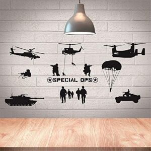 Army Marines Military Soldiers Vinyl Wall Art Stickers Kid Decor Mural