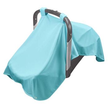 i play. by green sprouts Unisex-Baby Blanket | All-Day UPF 50 Protection | Attachable Car Seat Cover and Sun Canopy | Soft, Lightweight, Breathable, Aqua, 30″ x 40″ | The Storepaperoomates Retail Market - Fast Affordable Shopping