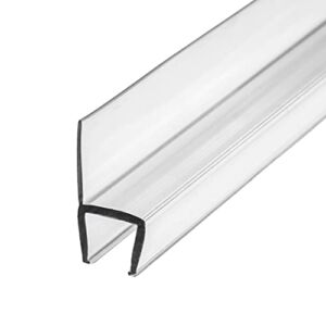 eatelle Frameless Shower Door Side Seal Strip for 1/2 Inch (12mm) Glass, Vertical Polycarbonate H-Jamb, 180 Degree 78″ in Long