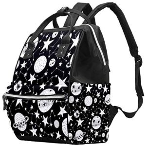 Planets and Stars Space Astronomy Theme Diaper Tote Bags Mummy Backpack Nappy Bag Nursing Bag for Baby Care