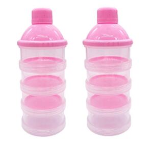 Goldenvalueable Non-Spill Milk Powder Formula Dispenser/Storage Container, Pink (2pcs)