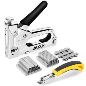 Staple Gun with Remover – 3 in 1 Heavy Duty Staple Nail Steel Gun Kit with 3000 Staples, Upholstery Stapler for Fixing Material, Decoration, Carpentry, Furniture, Doors and Windows