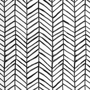 MulYeeh 17.7” x 314” Adhesive Peel and Stick Paper Herringbone Black White Wallpaper Removable Wall Covering Prepasted Decorative