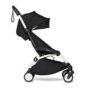 BABYZEN YOYO2 Stroller – Lightweight & Compact – Includes White Frame, Black Seat Cushion + Matching Canopy – Suitable for Children Up to 48.5 Lbs