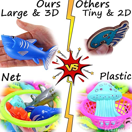 CozyBomB Kids Fishing Bath Toys Game – 17Pcs Magnetic Floating Toy Magnet Pole Rod Net, Plastic Floating Fish – Toddler Education Teaching and Learning Colors (New) | The Storepaperoomates Retail Market - Fast Affordable Shopping