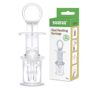 haakaa Baby Oral Feeding Syringe with Pacifier for Liquid Baby Medicine Dispenser Baby Medicine Syringe Baby Syringe Feeder for Newborns Infants 1pc