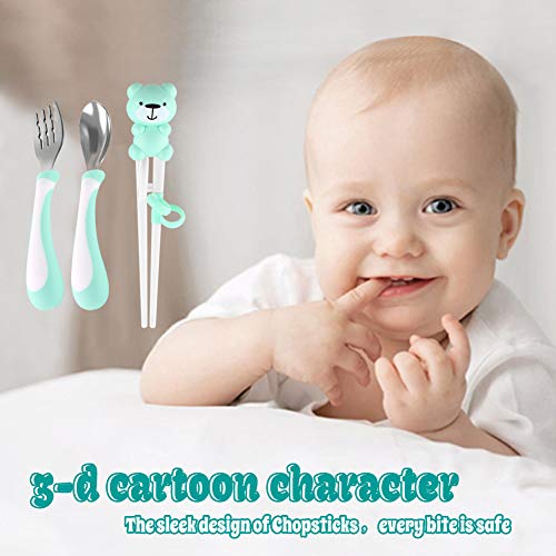 Training Helper Chopsticks Stainless Steel Spoon, Fork and Case Set for Children Kids | The Storepaperoomates Retail Market - Fast Affordable Shopping