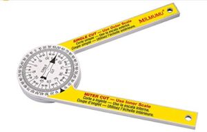 Miter Saw Protractor, 7-Inch Professional Miter Saw Protractor Angle Finder, Featuring Precision Laser-Inside & Outside Miter Angle Finder for Carpenters,Plumbers and All Building Trades (Yellow)
