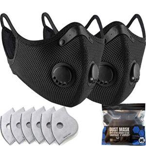 BASE CAMP M Plus Dust Face Mask with Extra 6 Activated Carbon Filters for Woodworking Construction Mowing Cycling