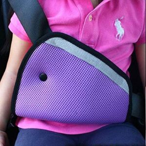 2 Pack Car Child Safety Cover Harness Repositions Strap Adjuster Pad Kids Seat Belt Seatbelt Clip Booster Adult Children Seat Belt Clips (Purple)