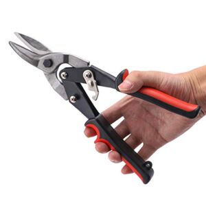 Aviation Snip – Straight Cut Tin Snips Cutting Metal Shears with Forged Tooth-Ripple Blade Cutting Steel Tool for Steel Aluminum Leather Copper