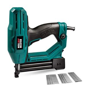 Electric Brad Nailer, NEU MASTER NTC0040 Electric Nail Gun/Staple Gun for Upholstery, Carpentry and Woodworking Projects, 1/4” Narrow Crown Staples 200pcs and Nails 800pcs Included