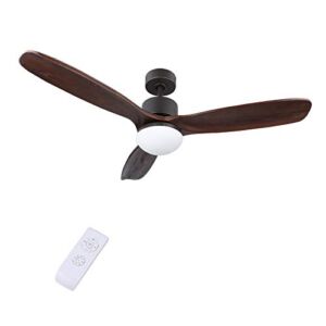 CO-Z 52 Inch Ceiling Fan Light Old Bronze Finish with 3 Dark Walnut Blades, 15W LED and Full Remote Control Included (Old Bronze)
