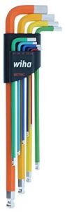 9 Piece Ball End Color Coded Hex L-Key Set – Metric