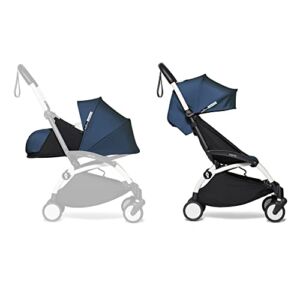 BABYZEN YOYO2 Stroller & 0+ Newborn Pack – Includes White Frame, Air France Blue 6+ Color Pack & Air France Blue 0+ Newborn Pack – Suitable for Children Up to 48.5 Pounds