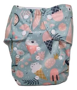 Kijani Baby XL Cloth Diaper Cover for Big Kids 30-70 pounds (Ice Cream)