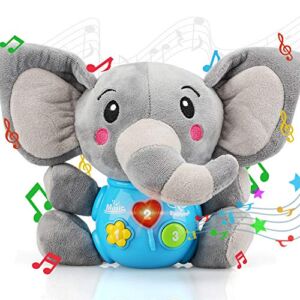 STEAM Life Baby Toys 0 3 6 12 Months – Plush Elephant Infant Toys – Newborn Baby Musical Toys for Baby 6 to 12 Months – Light Up Baby Toys for Boys Girls Toddlers – Baby Gifts for 0 3 6 9 12 Month