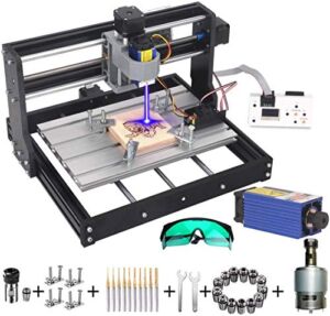 MYSWEETY 2 in 1 7000mW CNC 3018 Pro Engraver Machine, GRBL Control 3 Axis DIY CNC Router Kit with 7W Module Kit, Plastic Acrylic PCB PVC Wood Carving Milling Engraving Machine with Offline Controller