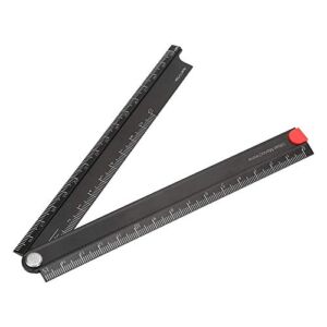 Digital Protractor Angle Finder Stainless Steel Ruler,Folding Metal Stationery Rule,L-Type (90° Right Angle) Ruler Measurement