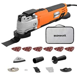 Goplus Oscillating Tool, 1.5A Oscillating Multi Tool with 3° Oscillation Angle, Variable Speeds, Dust Collection and 14pcs Accessories for Cutting, Sanding, Trimming and Removing Flooring