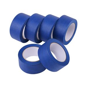 LICHAMP 6-Piece Blue Painters Tape 2 inches Wide, Blue Masking Tape Painter’s Bulk Multi Pack, 1.95 inch x 55 Yards x 6 Rolls (330 Total Yards)