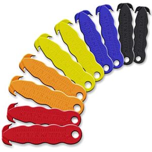 Klever Innovations Cutter Stainless Steel Package Opener, Safety Utility Cutter Assorted Colors 10 pcs, KLEVER – 10/PACK MIX