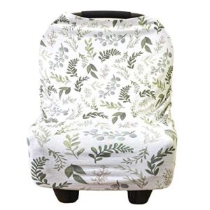 Extra Soft and Stretchy Nursing and Carseat Cover: Graceful Greenery by Village Baby
