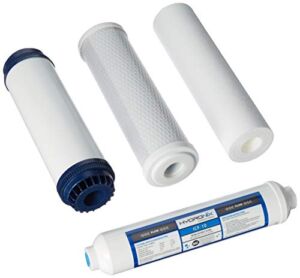 5 Stage 4pc Reverse Osmosis RO Water Filter Cartridges, Pre & Post Replacement Set SED UDF CTO GAC – 2.5″ x 10″