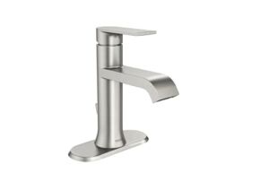 MOEN Genta Single Hole Single-Handle Bathroom Faucet in Spot Resist Brushed Nickel