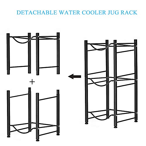 Water Cooler Jug Rack 5 Gallon Water Bottle Holder Storage Shelf 3 Tier Heavy Duty Stackable Water Cabinet Dispenser Organizer for Home Office, Black | The Storepaperoomates Retail Market - Fast Affordable Shopping