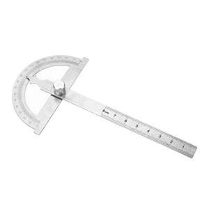 Protractor Ruler, Stainless Steel Protractor Goniometer 15cm Ruler 180 Degrees Angle Finder Gauge Adjustable Measuring Tool for Woodworking Industrial Carpenter (80×120mm)