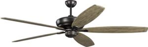 Monte Carlo 5DVR68AGP Dover 68″ Ceiling Fan with Remote, 5 Bronze/Gradient Walnut Blades, Aged Pewter