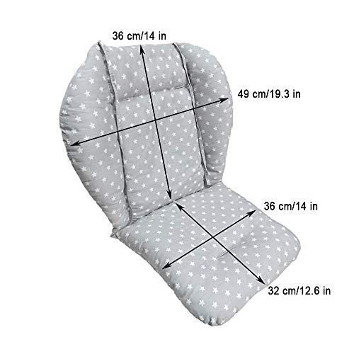 High Chair Cushion, High Chair Pad/seat Cushion/Baby High Chair Cushion,Soft and Comfortable,Light and Breathable,Make The Baby More Comfortable (Gray Background Stars Pattern) | The Storepaperoomates Retail Market - Fast Affordable Shopping