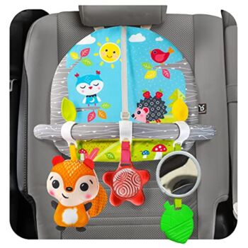 Car Seat Toys for Babies – Double Sided Rear Facing Carseat Toy with Baby Mirror for Infants Girls and Boys 0+ Month by BENBAT – Blue | The Storepaperoomates Retail Market - Fast Affordable Shopping