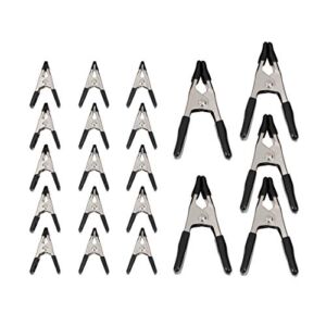 Amazon Basics 20-Piece Steel Spring Clamp Set – 15 Pieces 3/4-Inch, 5 Pieces 1-Inch