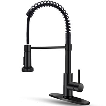 OWOFAN Kitchen Faucet with Pull Down Sprayer Black Stainless Steel Single Handle Pull Out Spring Sink Faucets 1 Hole Or 3 Hole Dual Function for Farmhouse Camper Laundry Utility Rv Wet Bar | The Storepaperoomates Retail Market - Fast Affordable Shopping