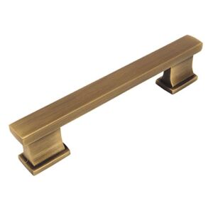 Cosmas 702-3.5BAB Brushed Antique Brass Contemporary Cabinet Hardware Handle Pull – 3-1/2″ Inch (89mm) Hole Centers