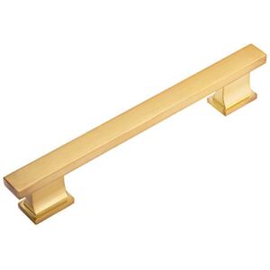 10 Pack – Cosmas 702-160BB Brushed Brass Contemporary Cabinet Hardware Handle Pull – 6-5/16″ Inch (160mm) Hole Centers