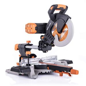 Evolution Power Tools R255SMSDB 10″ Multi-Material Double Bevel Sliding Compound Miter Saw