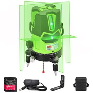 Multi-Line Green Beam Laser Level – Automatic Self-leveling laser Four Vertical and One Horizontal Lines with Down Plumb Dot,360°Rotating Base,Tilt & Outdoor Mode,Magnetic Support Included