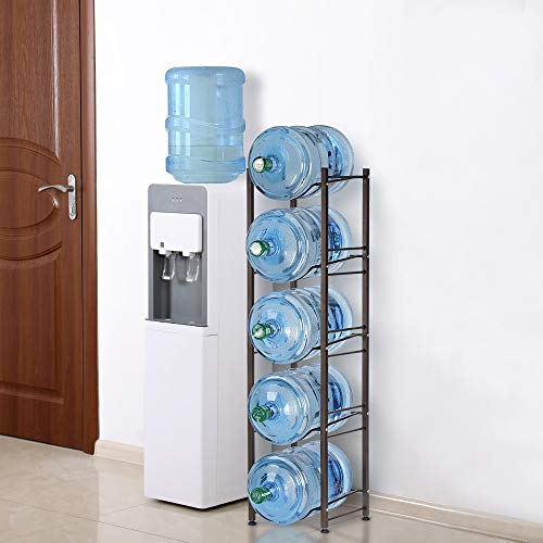 Water Cooler Jug Rack 5-Tier Water Bottle Storage Rack 5 Gallon Jugs Water Detachable Heavy Duty Water Bottle Holder Shelf Save Spacer Easy to Assemble for Home Office Organization Copper Bronze | The Storepaperoomates Retail Market - Fast Affordable Shopping