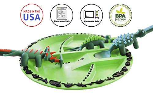 Constructive Eating Made in USA Dinosaur Combo with Utensil Set and Plate for Toddlers, Infants, Babies and Kids – Made With Materials Tested for Safety, Green | The Storepaperoomates Retail Market - Fast Affordable Shopping