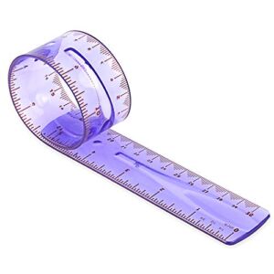Larkpad 12-inch/30cm Flexible Plastic Ruler, Durable Clear Measuring Tool for Office（Purple）