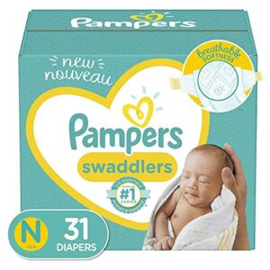 Diapers Newborn/Size 0 (< 10 lb), 31 Count – Pampers Swaddlers Disposable Baby Diapers, Jumbo Pack (Packaging May Vary)