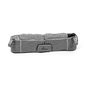 StrollAir Universal Double Stroller Organizer Insulated Cup Holder Caddy Console for TWIN WAY Mountain Buggy Bumbleride Indie Twin Bob Duallie & Baby Jogger City Mini – Grey