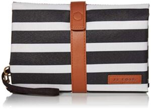 JJ Cole Diaper Changing Clutch for Baby Diapers and Wipes, Black & White Stripes